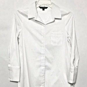Sharagano Womens Shirt sz M White NWT LS Button
